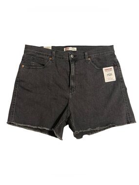 Levi Strauss Signature Black Denim Shorts High Rise Raw Hem Women’s 16